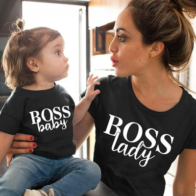 T Shirt Mère Fille Lady Boss