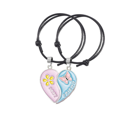 Bracelet Meilleure Amie Coeur Rose Bleu