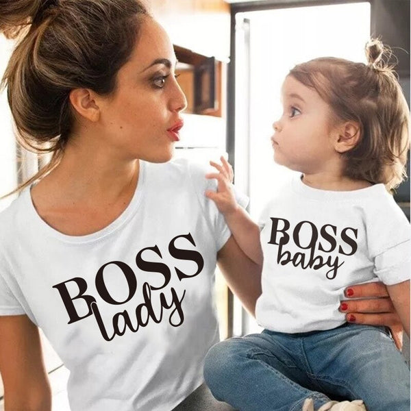T Shirt Mère Fille Lady Boss