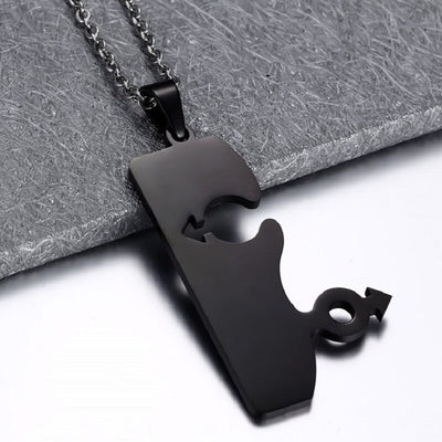 Collier Couple Enlacé Homme Femme
