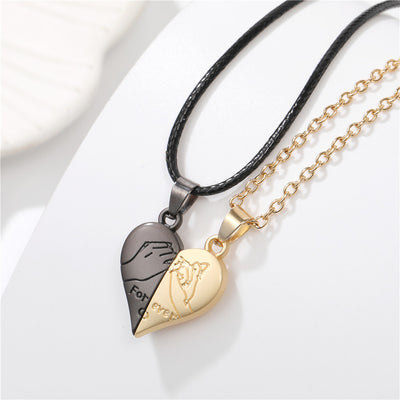 Collier Couple Coeur Mains Réunis 