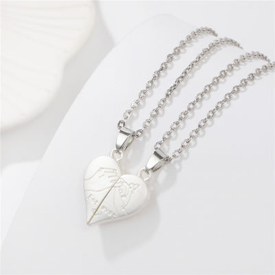 Collier Couple Coeur Mains Réunis 