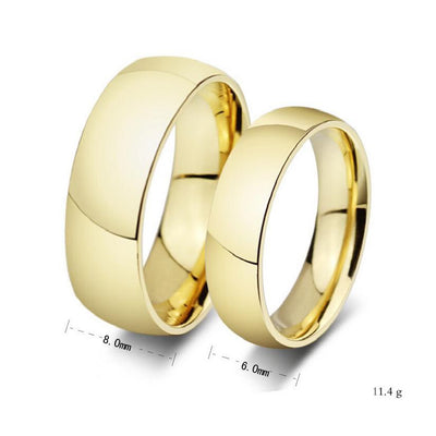 Bague Couple Amour en Or Dimensions