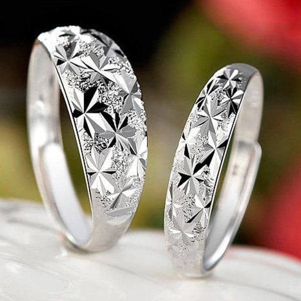 Bague Couple Argent Brillante