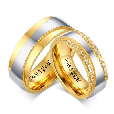 Bague Fiançailles couple Personnalisation - MatchingMood