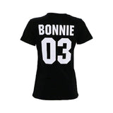 T shirt Couple Bonnie 03 noir