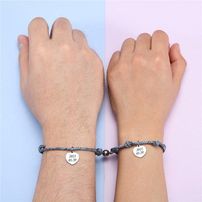 Bracelet Couple Aimanté Coeur