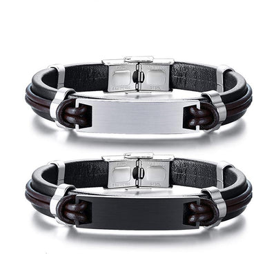 Bracelet Couple Cuir Personnalise - MatchingMood