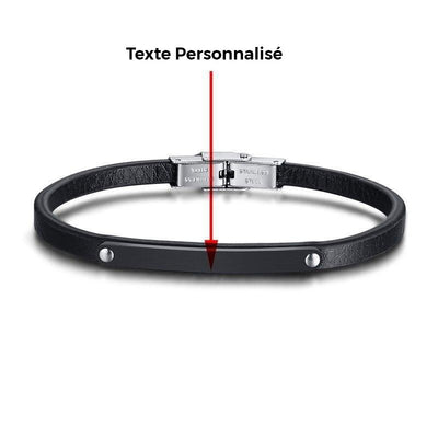 Bracelet Couple Gourmette Femme Cuir Personnalisable - MatchingMood