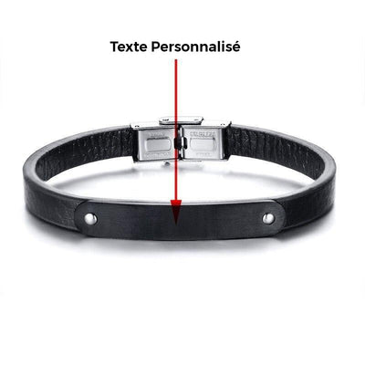 Bracelet Couple Gourmette Cuir Personnalisable pour Homme - MatchingMood