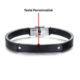 Bracelet Couple Gourmette Cuir Personnalisable pour Homme - MatchingMood