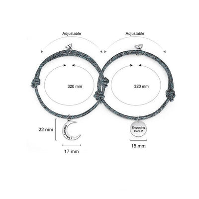 Bracelet Couple Lune Soleil caractéristiques