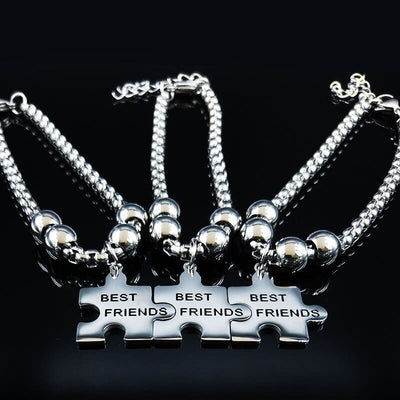 Bracelet d Amitié à Trois - Puzzle Best Friends Version 2