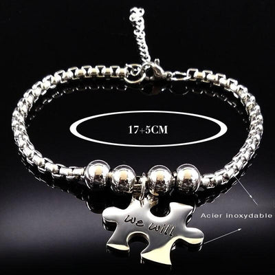 Bracelet d Amitié à Trois Piece de Puzzle We Will