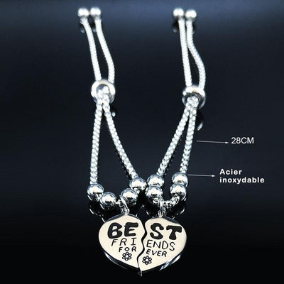 Bracelet d'Amitié Coeur en 2 Parties Caractéristiques - MatchingMood