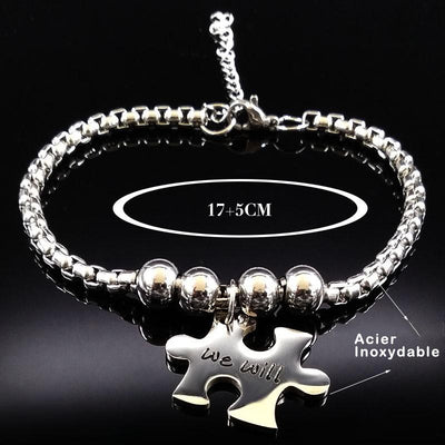 Bracelet d'Amitié Puzzle Mailles Perlées - MatchingMood