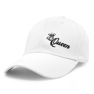 Casquette Couple de Baseball Queen Blanc