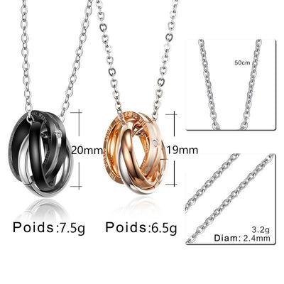 Collier Couple Anneaux Entrelacés Caractéristiques - MatchingMood