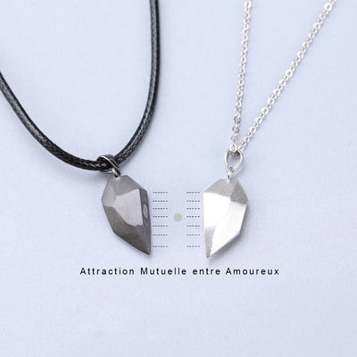 Collier Couple Coeur Aimanté - Attraction mutuelle entre Amoureux - MatchingMood