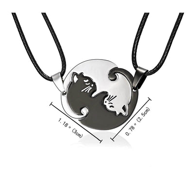 Collier Yin Yang Couple Chats Dimensions