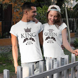 Tee-Shirt Couple King Queen Couronne