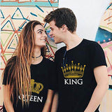 Tee-Shirt Pour Couple King Queen Noir