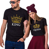 Tee-Shirt Pour Couple King Queen Couronne