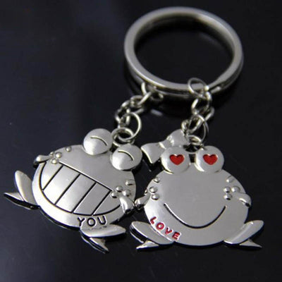 Porte Clé Couple Grenouille Rigolote