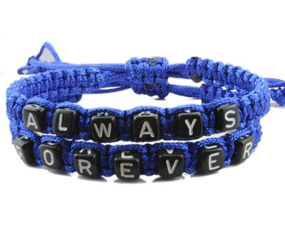Bracelet pour Couple avec Texte Bleu Foncé- Matchingmood