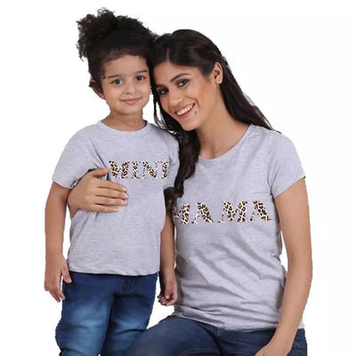 T Shirt Mere Fille Mama Leopard Print