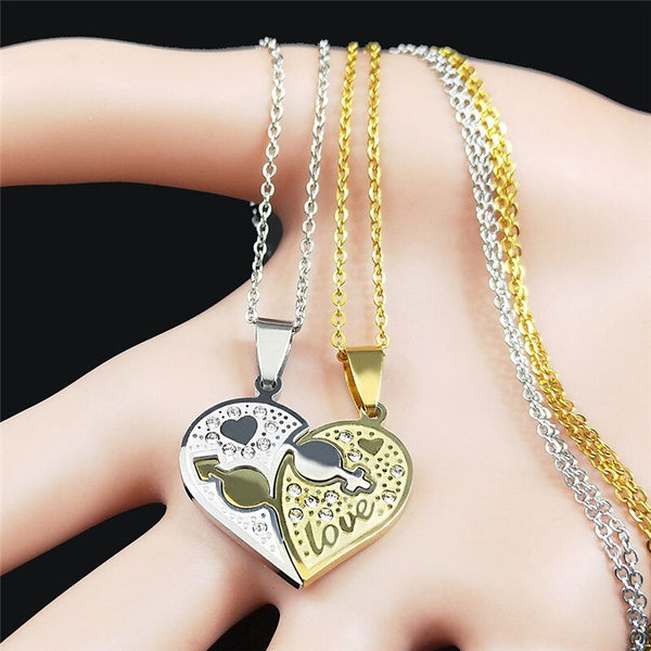 Collier Couple Coeur Homme Femme