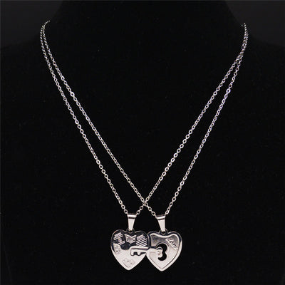 Collier Coeur Avec Cle Couple