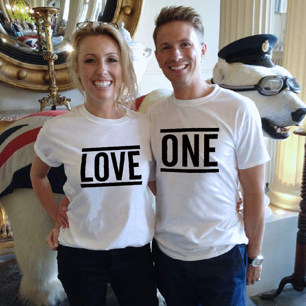T-Shirt Couple One Love Amour Unique
