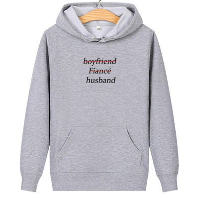 Sweat Shirt Couple Boyfriend Fiancé Husband Gris