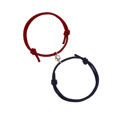 Bracelet Duo Couple Acier Magnétique Rouge-Bleu foncé- Matchingmood