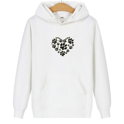 Sweat Couple Empreinte Chien blanc