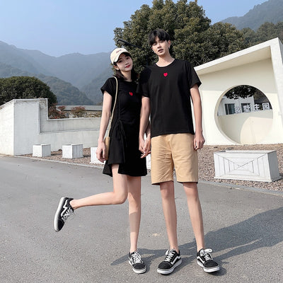 Tenue Robe Tee Shirt Noir pour Couple