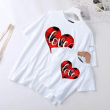 T Shirt Mere Fille Assortie Love façon tweed