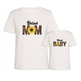 T Shirt Mere Fille Blessed Mom Blanc