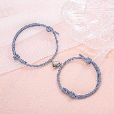 Bracelet Magnétique Coeur Gris
