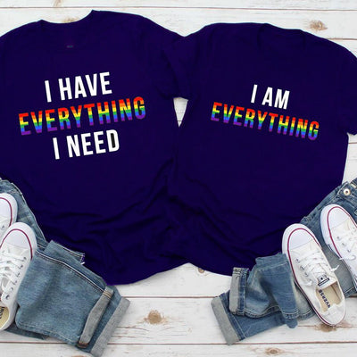 Tee Shirt LGBT  Couple Violet