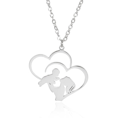 Collier Mère Fille Bébé Coeur