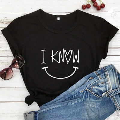 t shirt i know pour couple noir - MatchingMood