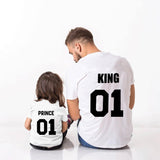 T Shirt King Prince pour Père Fils