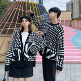 Pull Couple Assorti Noir et Blanc