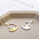 Collier d'Amitié Ying Yang Chats Or Argent