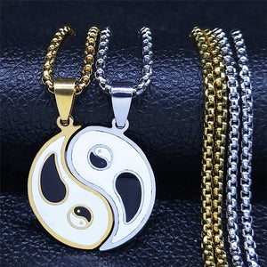 Collier Couple Yin Yang Doré