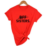 T-Shirt Meilleure Amie Bff Sisters rouge - MatchingMood 