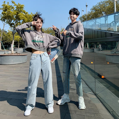 Sweat Couple Assorti Crop Top Sweat Vachette - MatchingMood