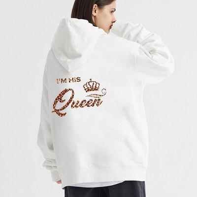 Sweat Couple Capuche King Queen Leopard Femme